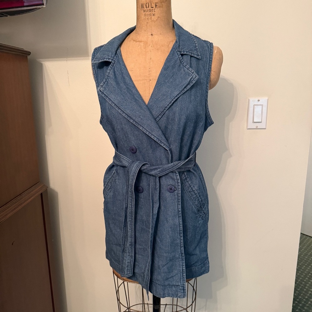 Sanctuary Chambray Denim Trench Vest